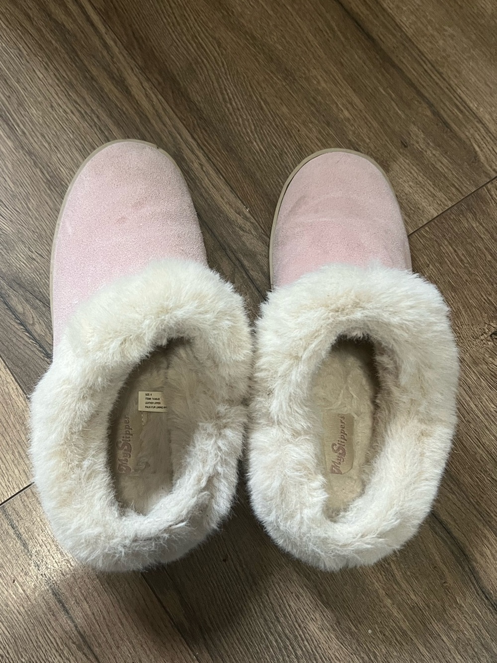 Plush Pink Faux-Shearling Slip-On Women’s Slippers